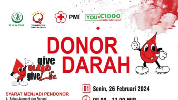 Yuk Daftar! Bantu Penuhi Stok Darah di PMI, RS Islam Bogor Gelar Donor Darah