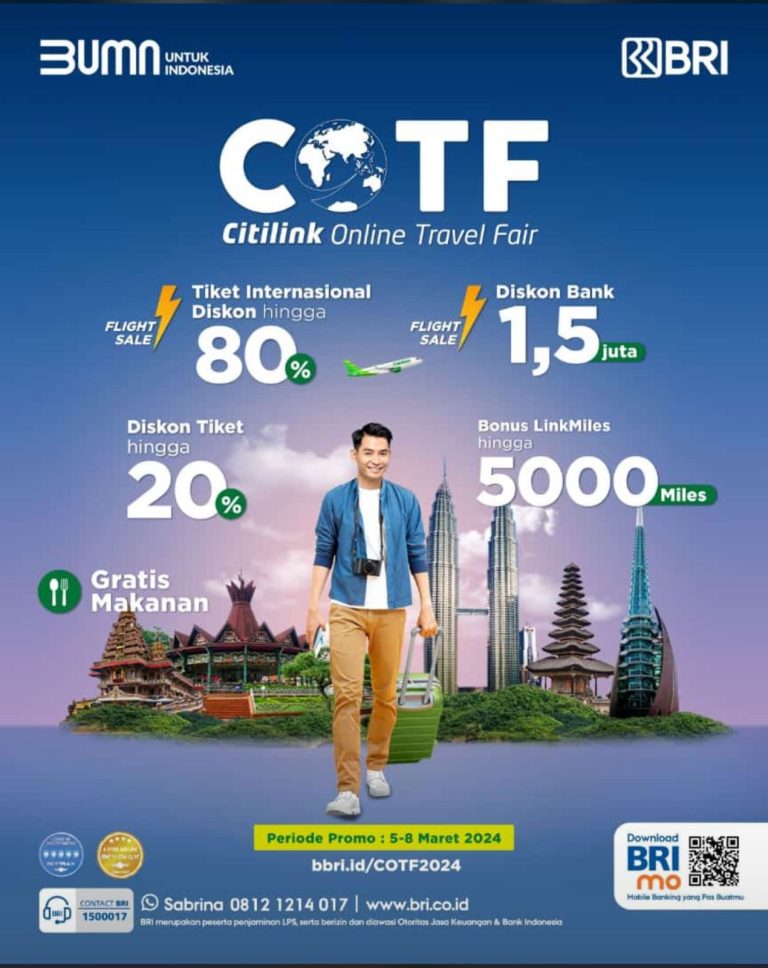 Promo Beli Tiket Mudik Lebaran di Online Travel Fair BRI dan Citilink