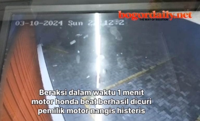 Maling Motor di Cikaret Bogor Terekam CCTV, 1 Menit Beraksi Gasak Honda Beat