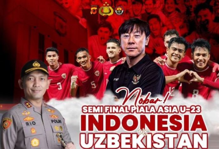 Polres Bogor Gelar Nobar Indonesia vs Uzbekistan
