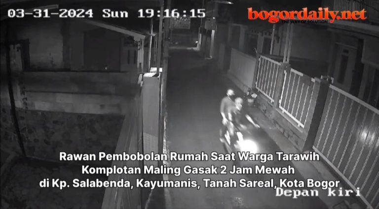 Maling Bobol Rumah di Salabenda Bogor saat Ditinggal Tarawih, Gasak Jam Tangan Mewah