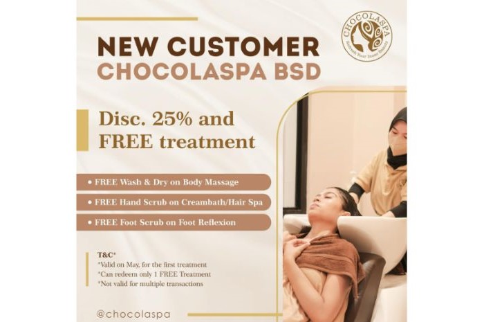 Yeay! Chocolaspa BSD Promo, Diskon 25 Persen hingga Gratis Treatment
