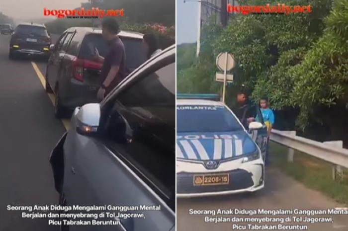 Viral Anak Kecil Nyebrang di Tol Jagorawi Diduga Picu Tabrakan Beruntun