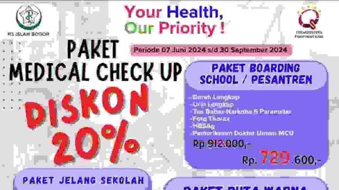 RSIB Bogor Promo Diskon 20 Persen untuk Medical Check Up Anak Sekolah