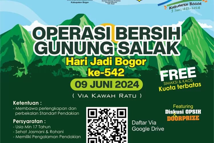 Semarak HJB ke-542, Kormi Kabupaten Bogor Gelar Operasi Bersih Gunung Salak