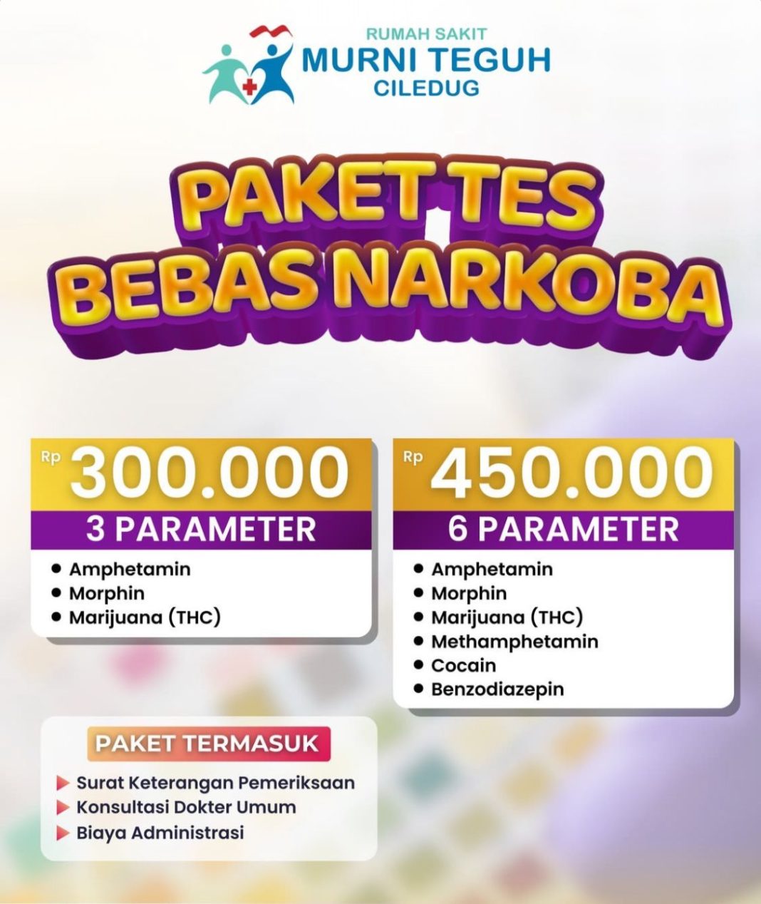 RS Murni Teguh Ciledug Tawarkan Paket Tes Bebas Narkoba