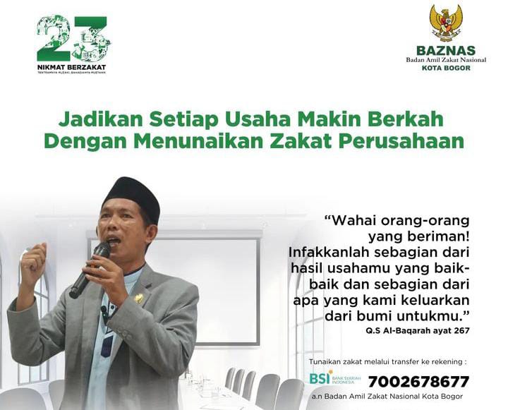 Baznas Kota Bogor Ajak Para Pelaku Usaha Tunaikan Zakat Perusahaan