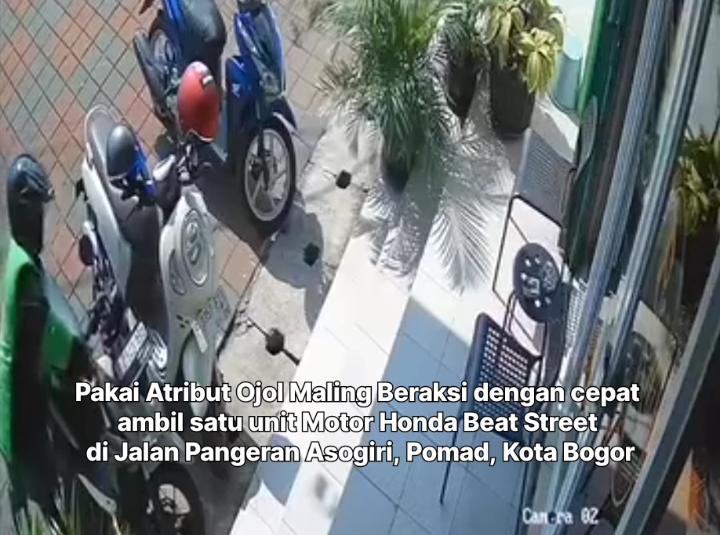 Jaket Ojol Jadi Kedok, Pencuri Gasak Motor Honda Beat di Pomad
