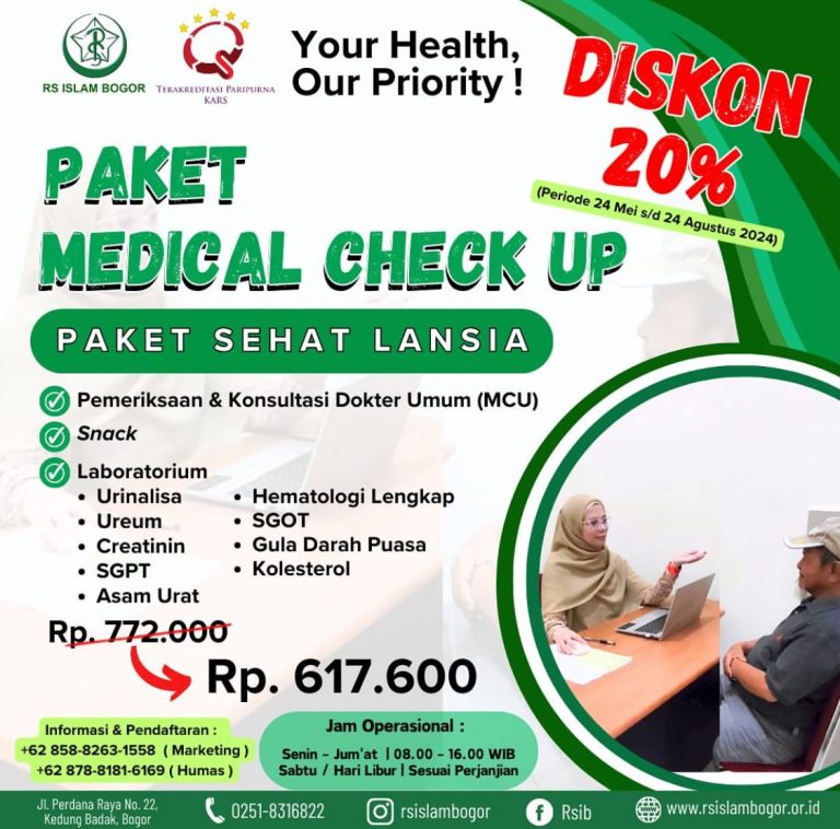 RS Islam Bogor Tawarkan Diskon 20 Persen Paket Medical Check Up untuk Lansia