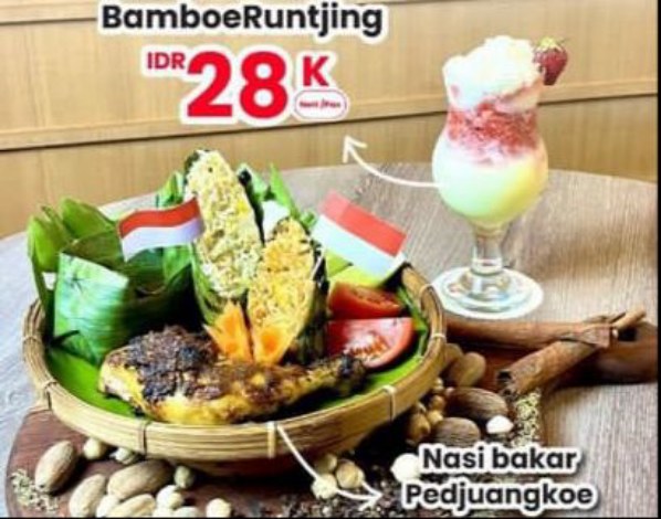 Spesial HUT RI Ke-79, BiglandOtel Sentul Hadirkan Menu Nasi Bakar Bambu Runtjing