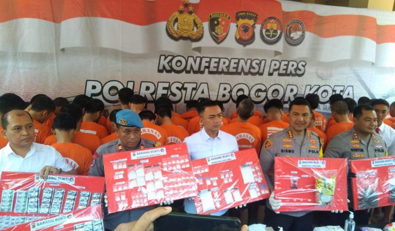 Polresta Bogor Kota Ringkus Puluhan Tersangka Narkotika