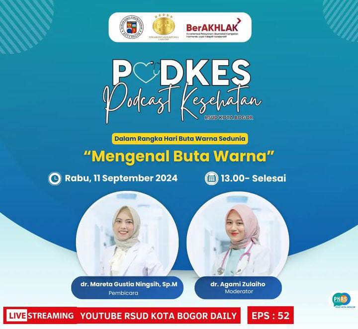 RSUD Kota Bogor Gelar Podcast Kesehatan Mengenal Buta Warna, Ini Jadwalnya