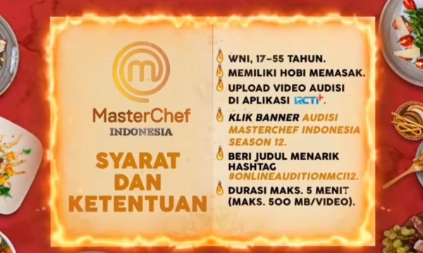 MasterChef Indonesia Kembali! Audisi Online Season 12 Telah Dibuka