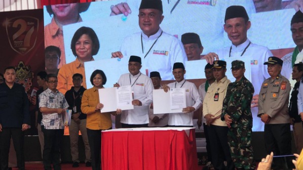 Pidato di Deklarasi Damai Pilkada Kabupaten Bogor 2024, Rudy – Jaro Bicara Soal Jokowi dan Prabowo