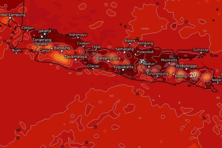 Pulau Jawa Memerah