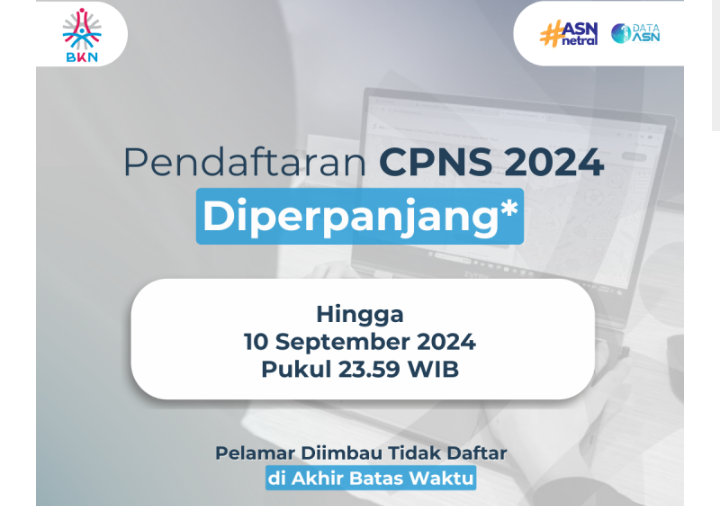 Asyik! Pendaftaran CPNS Diperpanjang hingga 10 September 2024