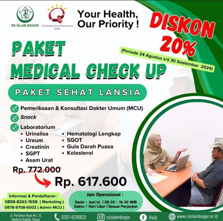 RS Islam Bogor Tawarkan Diskon 20 Persen Paket Medical Check Up untuk Lansia