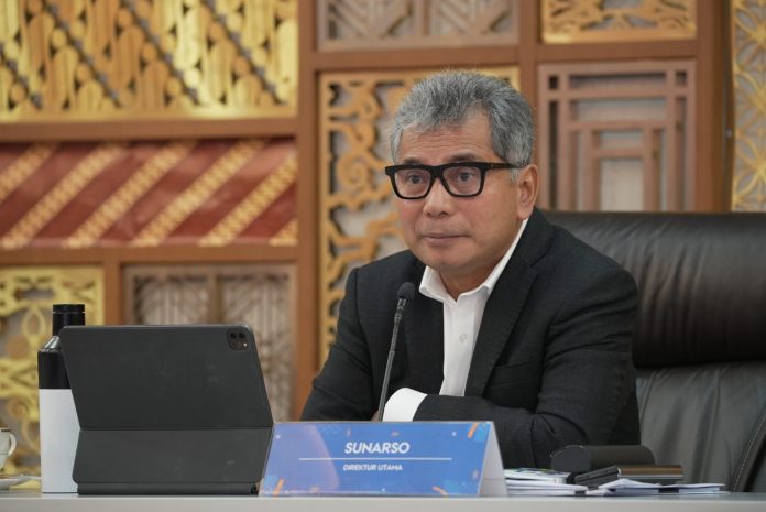 Direktur Utama BRI Sunarso pada press conference Kinerja Keuangan BRI Triwulan III 2024 di Jakarta (30/10).