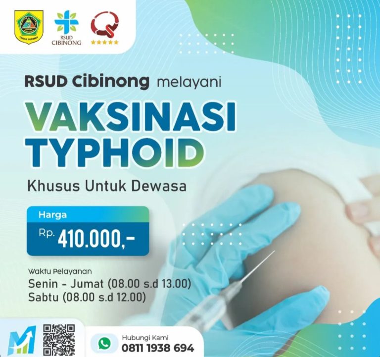 Cegah Penyakit Typhoid, RSUD Cibinong Melayani Vaksinasi Typhoid Khusus Pasien Dewasa