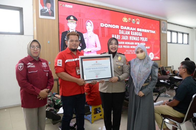 Meriahkan HUT Humas Polri ke-73, Polres Bogor Gelar Donor Darah