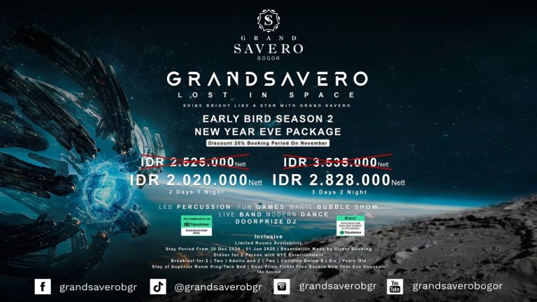 Paket Menginap Tahun Baru 2025 di Grand Savero Bogor Pakai Promo Early Bird Harganya Cuma Segini!