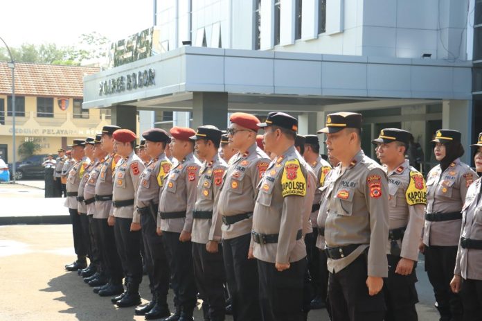 Pastikan Aman dan Kondusif, Polres Bogor Apel Pasukan Pengamanan Pilkada 2024