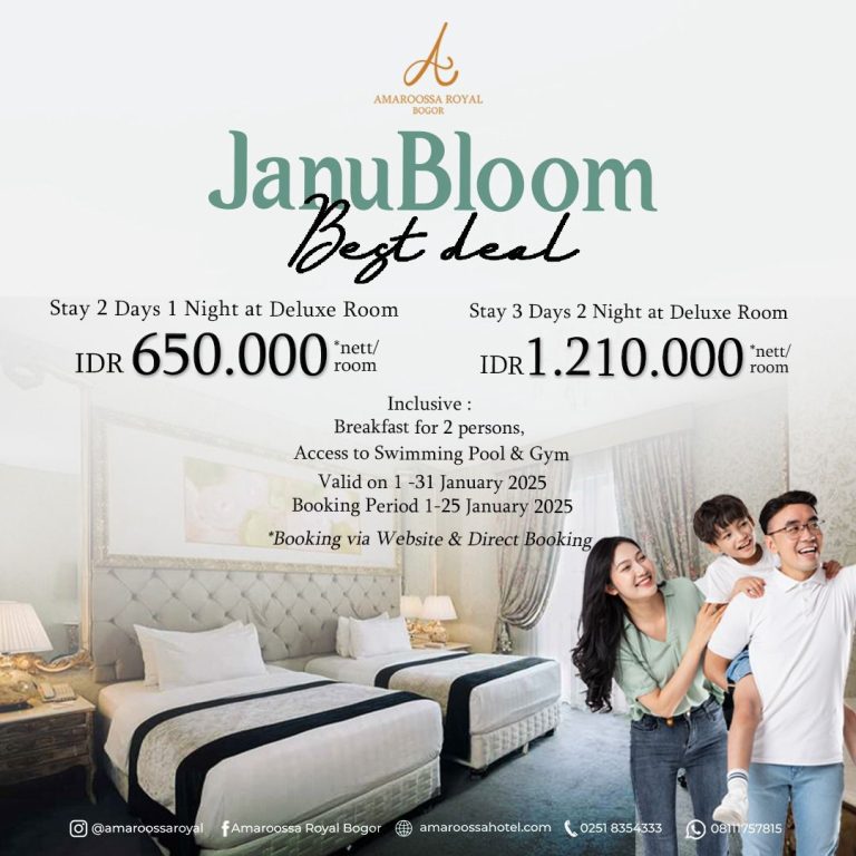 Amaroossa Royal Bogor Tawarkan Promo Janubloom, Paket Menginap Ramah di Kantong