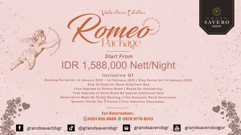 Rayakan Hari Valentine yang Romantis di Grand Savero Bogor dengan Paket Romeo 