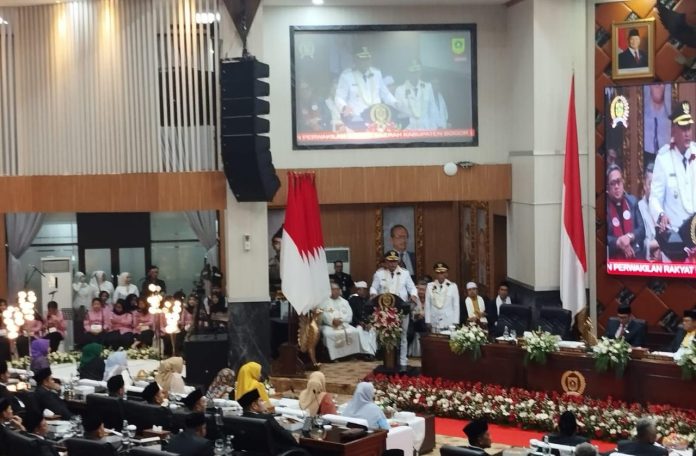 Pidato Perdana, Rudy Susmanto-Jaro Ade Siap Layani Masyarakat Kabupaten Bogor