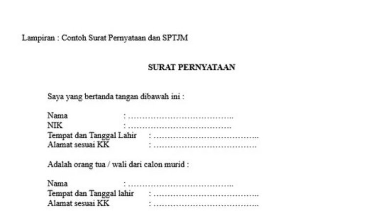 Contoh Surat SPTJM Orang Tua untuk SPMB 2025, Ini Format dan Cara Mengisinya