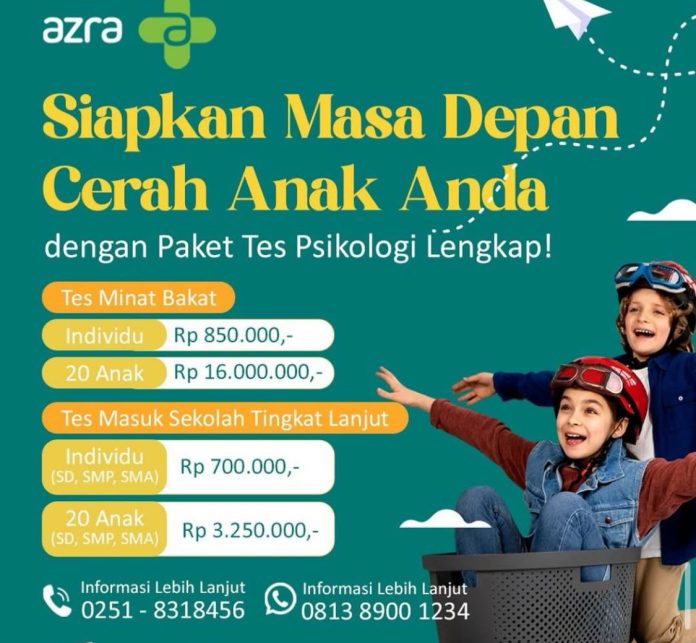 RS Azra Bogor Hadirkan Paket Tes Psikologi Lengkap untuk Kenali Potensi Anak Sejak Dini