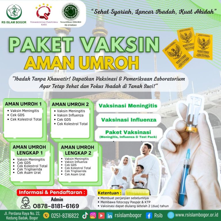 RS Islam Bogor Sediakan Paket Vaksin Aman Umroh, Lengkap dan Terjangkau