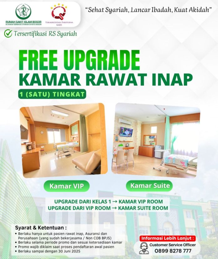 RS Islam Bogor Promo Free Upgrade Kamar Rawat Inap Khusus Pasien Asuransi dan Perusahaan