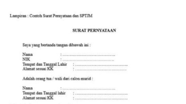Isi Surat Pernyataan Tanggung Jawab Mutlak Pendaftaran SPMB 2025, Format dan Contohnya
