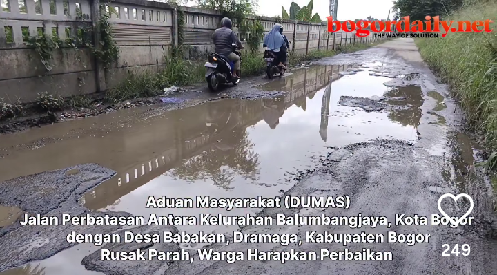 Jalan Perbatasan Kota dan Kabupaten Bogor Rusak Parah, Warga Berharap Ada Perbaikan