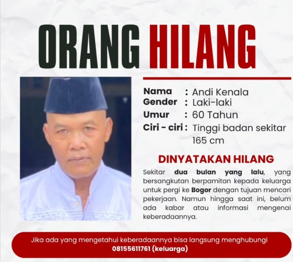 Andi Kenala Hilang