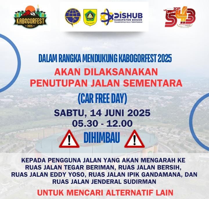 Catat! Pemkab Bogor Adakan Car Free Day Besok di Cibinong, Masyarakat Diminta Cari Jalur Alternatif Lain