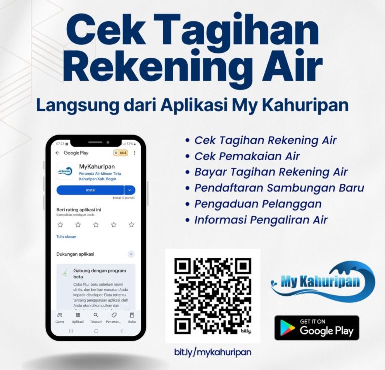 Perumda Air Minum Tirta Kahuripan Hadirkan Aplikasi “My Kahuripan”, Pelanggan Bisa Cek Tagihan Air