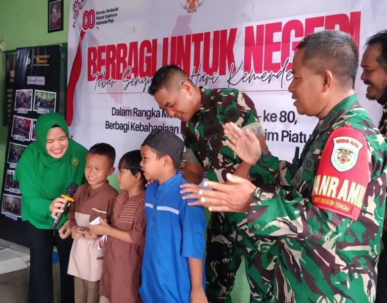 Koramil 0601 Bogor Tengah Gelar Santunan Yatim Peringati HUT ke-80 RI