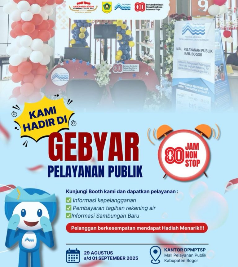 Perumda Air Minum Tirta Kahuripan Buka Layanan di Gebyar Pelayanan Publik 80 Jam Nonstop