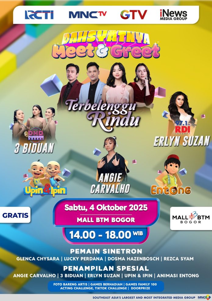 Mas Biru, Amira hingga Bianca Akan Menyapa Masyarakat Bogor di Dahsyatnya Meet and Greet Terbelenggu Rindu