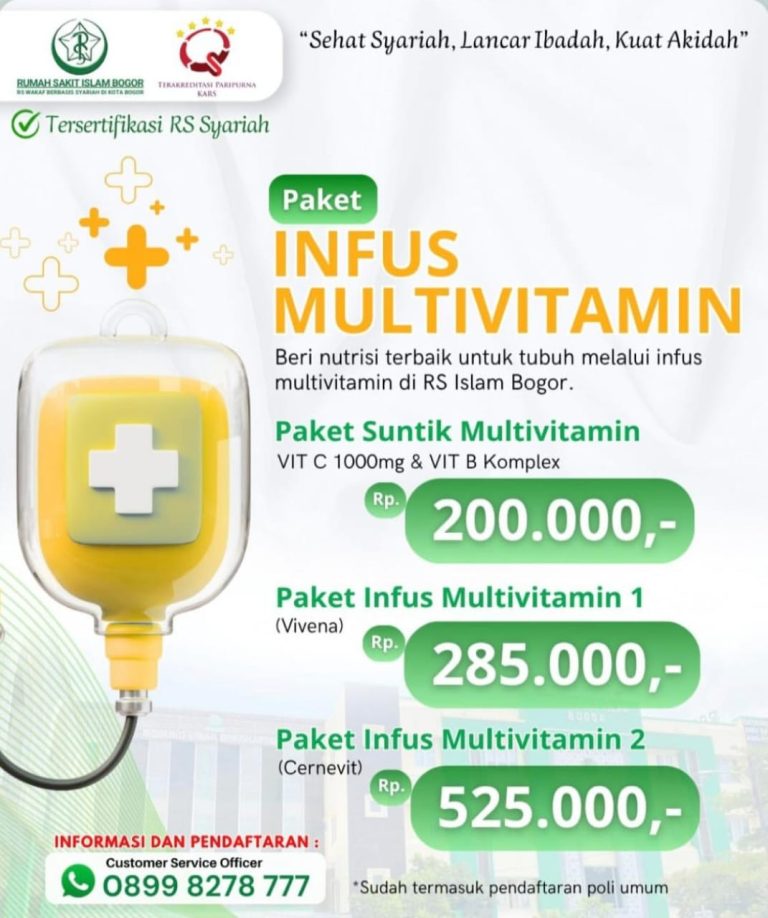 RS Islam Bogor Tawarkan Paket Infus Multivitamin dengan Harga Terjangkau
