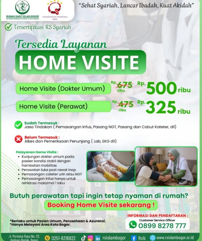 Butuh Perawatan di Rumah? RS Islam Bogor Sediakan Layanan Home Visit