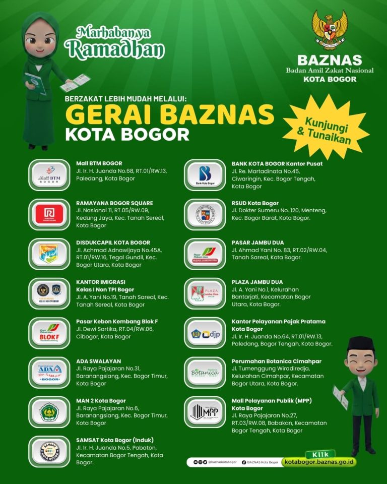 BAZNAS Kota Bogor Buka 15 Gerai Zakat Selama Bulan Suci Ramadan