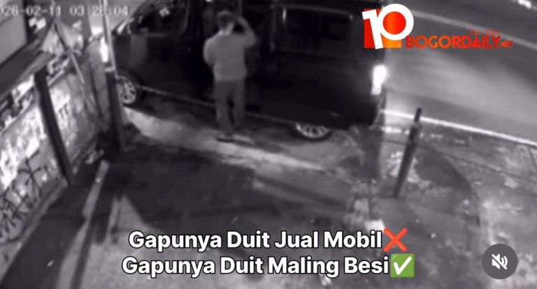 Aksi Pencurian Rantai Besi Terjadi di Ciawi, Terekam CCTV