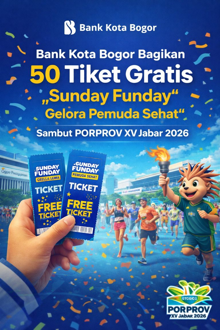 Bank Kota Bogor Bagikan 50 Tiket Gratis Sunday Funday “Gelora Pemuda Sehat” Sambut PORPROV XV Jabar 2026