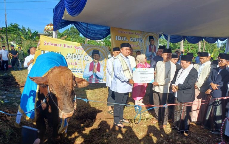 Pemkab Bogor Sembelih Sapi Kurban 1,2 Ton Pemberian Prabowo di Masjid Nurul Wathon