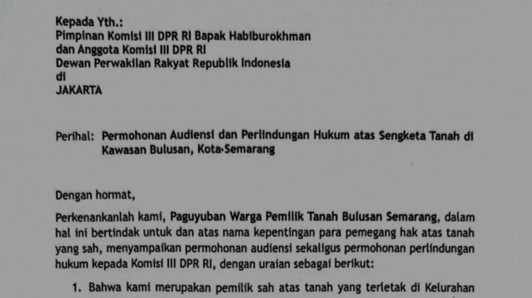 SHM Dicabut, Paguyuban Masyarakat Bulusan Selain Banding juga Meminta Perlindungan Hukum ke Komisi III dan MA