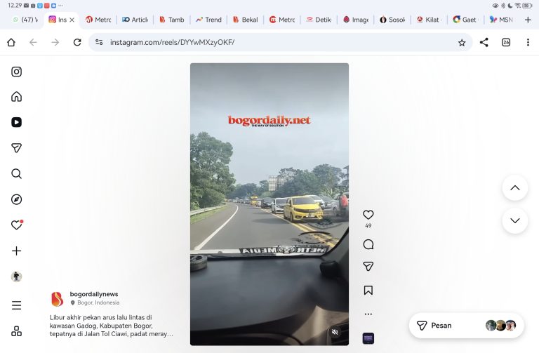 Jalur Tol Ciawi menuju Puncak Bogor Macet Parah Hari Ini Sabtu 16 Mei 2026, Antrean Kendaraan Mengular Panjang