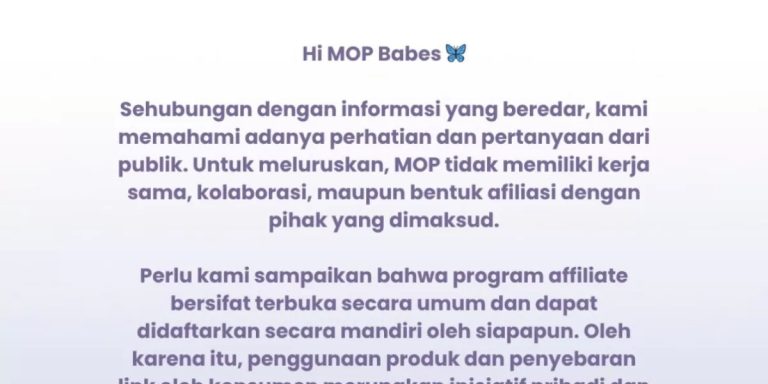 MOP Beauty Buka Suara Soal Isu Kerja Sama dengan Jule, Ini Fakta Sebenarnya